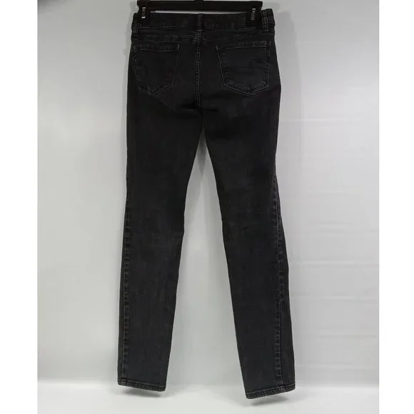 American Eagle Black Denim Super Stretch Skinny Jeans Size 0 - Picture 3 of 8